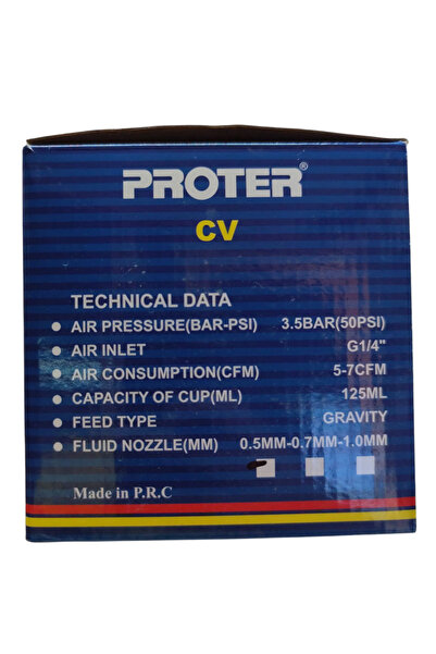 Proter Profesyonel Üstten Depo Rötuş Tabancası 0.8 meme