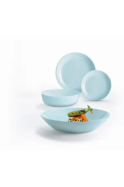 Luminarc Diwali Paradise Blue dinner set, opal, 19 pieces, Blue