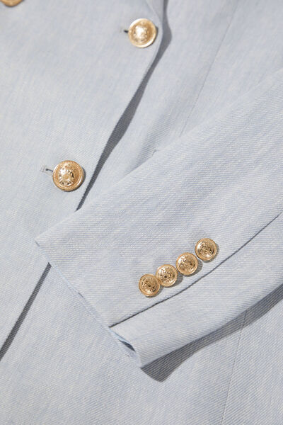 W Collection Light Blue Linen Cotton Jacket