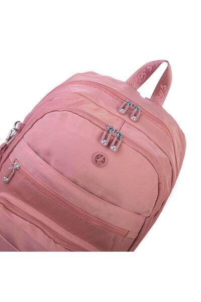 Nas Bag Unisex Large Size Multi-Compartment Lightweight Backpack Dusty Rose