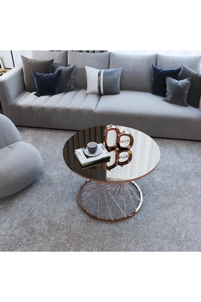 Nies Aksesuar HASIR ORTA SEHPA BAKIR KAPLAMA BRONZ AYNA