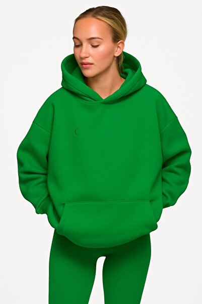 DM DOLCE MORE سترة رياضية بقلنسوة للجنسين مصنوعة من القطن الممشط بثلاث خيوط