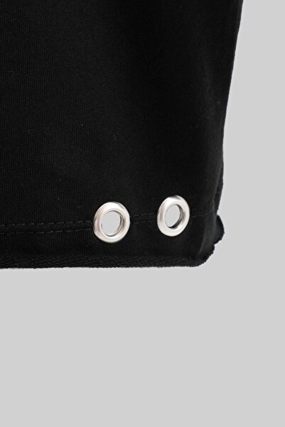 Machinist Men's Oversize Printed Long Sleeve Black Sweatshirt