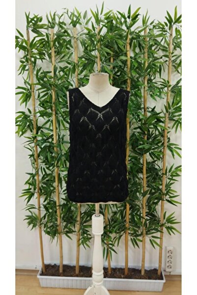 DEAG Women's Strappy Collar Patterned Knitwear Blouse