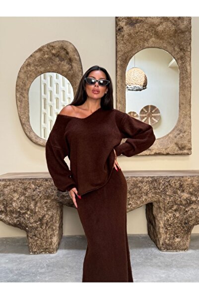 Cistern İstanbul Γυναικεία Πλεκτά Πουλόβερ Φούστα Πλεκτά Διπλό Σετ