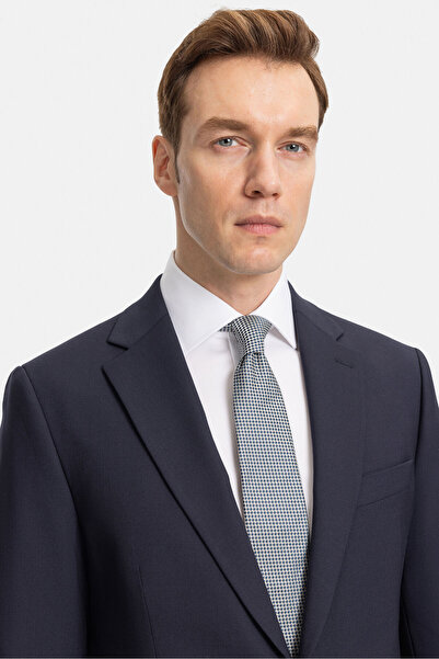 W Collection Dark Blue Buttoned Suit