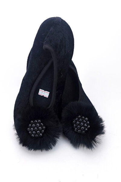 CEYDA SHOES Süslü Kadife Ev,Hac, Umre Çeyiz Babeti, Hediye, Günlük,Tüylü Babet, Panduf, Patik, Gösteri Pisi Pisi