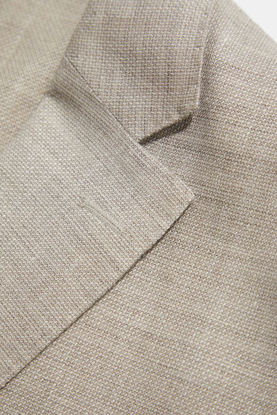 W Collection KAHVE DÜĞMELİ KETEN CEKET