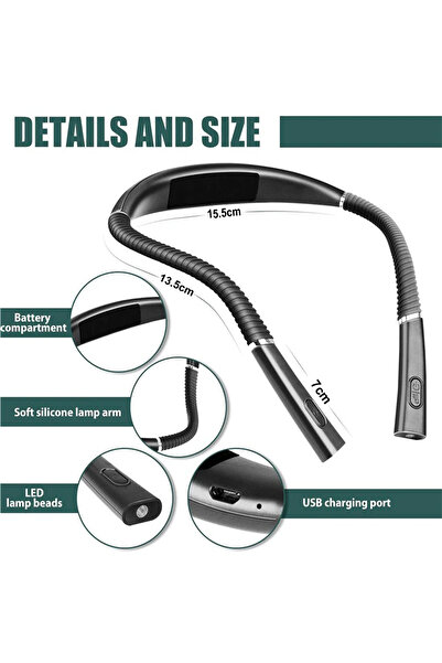 NEO Zggzerg Neck-Mounted Reading Light with 3 LED Light Types and 3 Intensity Levels