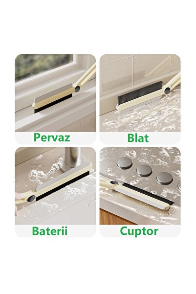 Flippy Multifunctional Brush and Squeegee, Flippy, For Hard-to-reach Spaces, 24.7 x 4.5 cm, White