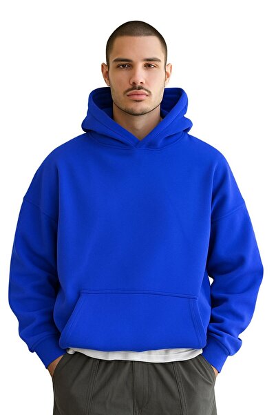 BENROMA سترة رياضية بقلنسوة للجنسين مصنوعة من القطن الممشط بثلاث خيوط