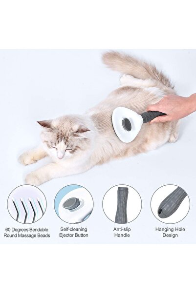 NEO Set consisting of a self-cleaning brush with a button for animals, Neo™ Pet-Pet®, useful for cleaning and