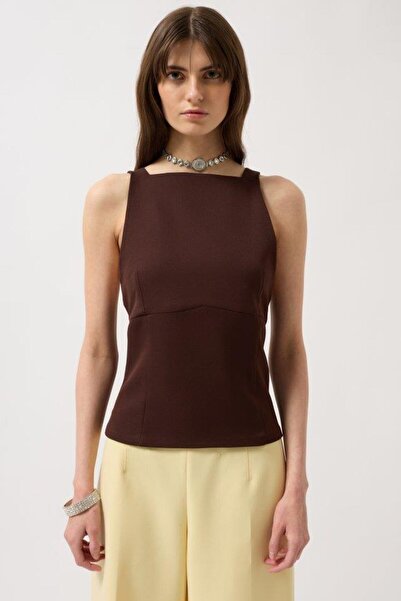 etol textile Μπλούζα με λεπτομέρεια κορδέλας πλάτης