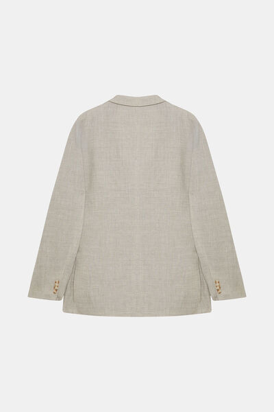 W Collection KAHVE DÜĞMELİ KETEN CEKET