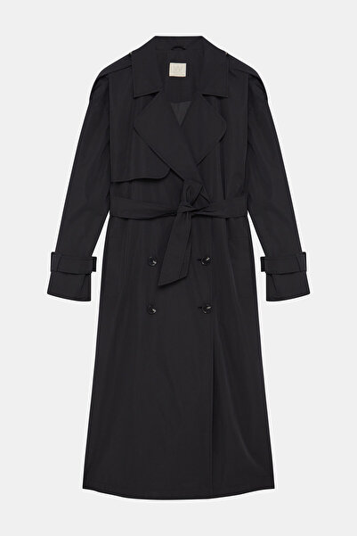 W Collection SİYAH UZUN TRENÇKOT