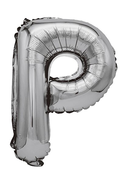 SDX Market Balon folie metalizată argintie, Mirific Party, Litera P, 40 cm, A...