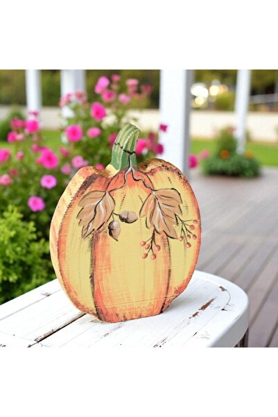 Decoratiuni Vintage Casa Retro Decoratiune Dovleac din lemn de brad, pictata ...