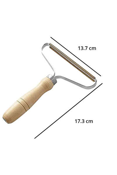 NEO Portable device for removing lint, animal hair, Wooden Handle, Brown