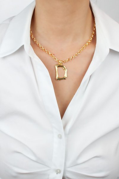 Liveyn Design Gold Chain D Letter Necklace Letter D
