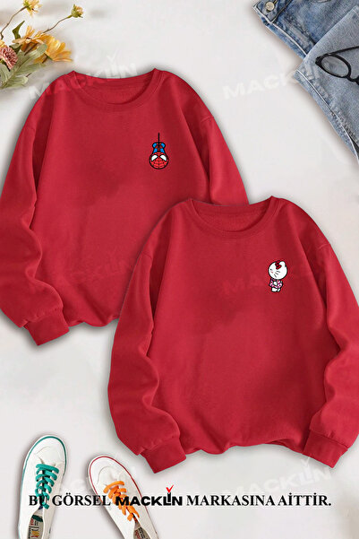 darkopia Скъпи двойки Комбиниран комплект от 2 части: суитшърт с принт Hello Kitty и Spider-Man и велосипедна блуза