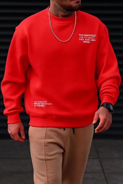 BENROMA 3 خيوط من القطن الممشط هل هي السعادة؟ سترة رياضية مطبوعة للجنسين