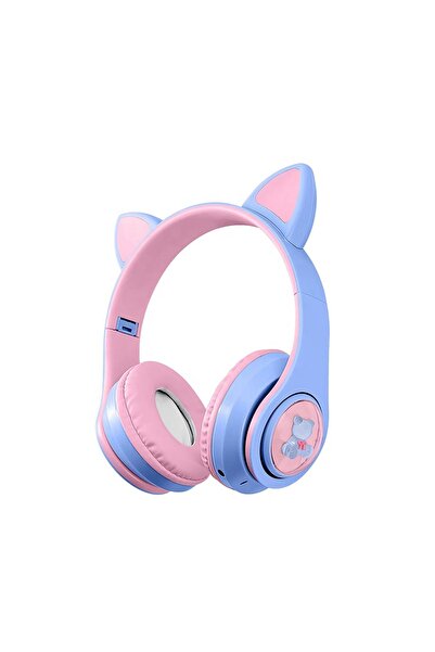 Zen Store KT-M 22 Noise Cancelling Wireless Audifonos Foldable Hifi Deep Bass Led Headband Head Mounted Cat Ea