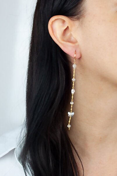 Liveyn Design أقراط ذهبية مرصعة بأحجار الكريستال