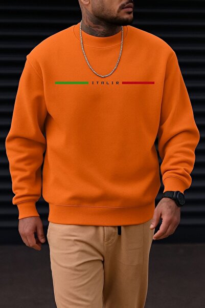 DM DOLCE MORE Hanorac unisex cu 3 fire din bumbac pieptănat ITALIA imprimat