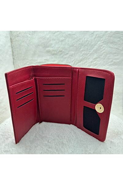 Sh Poly Women's Red Multi-Compartment Wallet