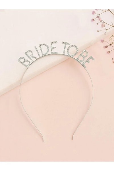 BİJUTERRİ Bride to Be Silver Metal Party Crown Bachelorette Party Crown Accessory