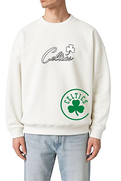 DM DOLCE MORE Hanorac unisex cu imprimeu CELTICS din bumbac pieptănat cu 3 fire