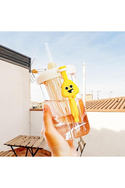 Flippy Silicone Cup with Lid and Straw for Kids, Flippy, 500ml, White