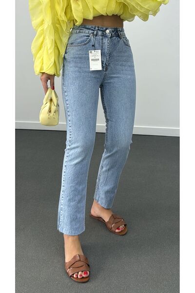 Narferita Juliet Orta Kot Ton Yüksek Bel Slim Fit Jean