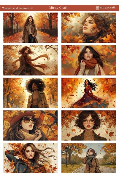 MirayDesign 1 foaie de autocolante tematice pentru femei și toamnă, 12*17 cm,...