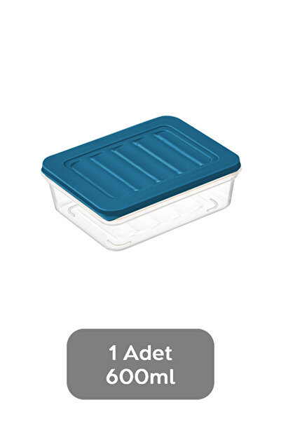 Meleni Home 1 Piece Microwave Compatible Storage Container - Organizer Food Storage Container 600 ml Blue