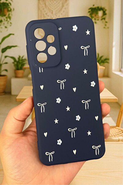 Vip Case Samsung Galaxy A72 Uyumlu Mini Fiyonk Desenli Silikon Darbe Emici Klasik Korumalı Rubber Kılıf