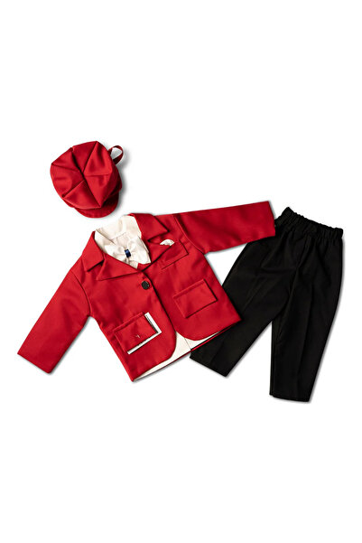 Mamboo Retro Red Suit for Boys for Special Occasions