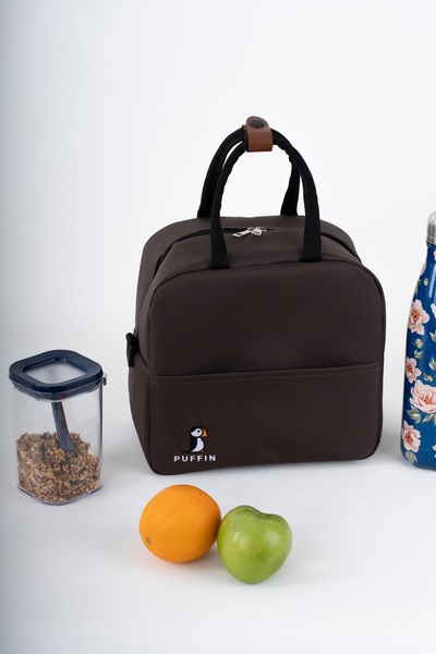 ALTINPAMUK Thermal Bag Heat Insulated Waterproof Lunch Bag with Strap Brown