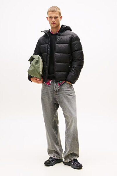 Tommy Hilfiger Erkek Regular Fit Kapüşonlu Şişme Mont - Siyah