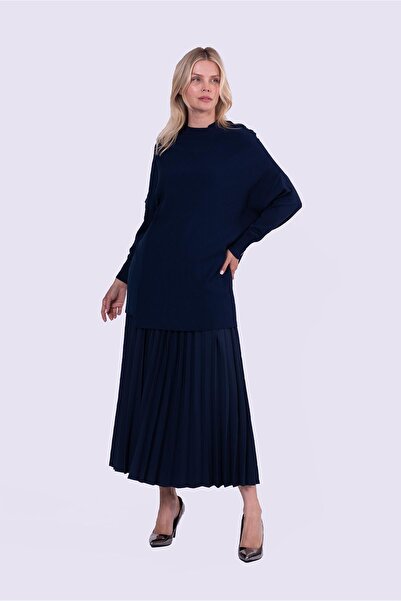 Invee Körüklü Triko tunik LACİVERT