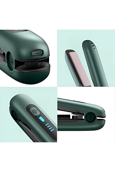 Flippy Placă de îndreptat părul, rabatabilă, adaptor tip C, tensiune 5V, capacitate baterie 5000 mAh, 23,5x3,3x4,5 cm