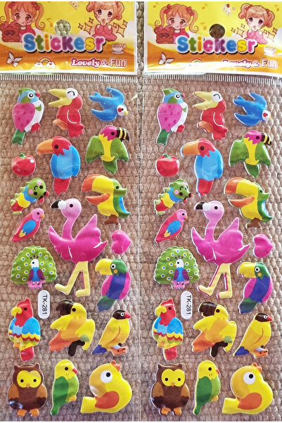 Modellino 2'li Set 48 Adetli Kabartmalı Çıkartmalı Sticker Etiket, Emoji, Kal...