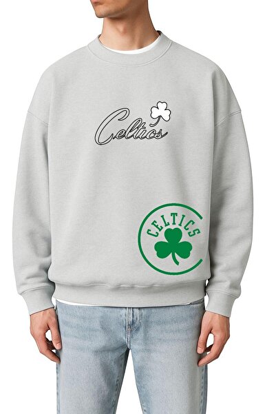 DM DOLCE MORE Hanorac unisex cu imprimeu CELTICS din bumbac pieptănat cu 3 fire
