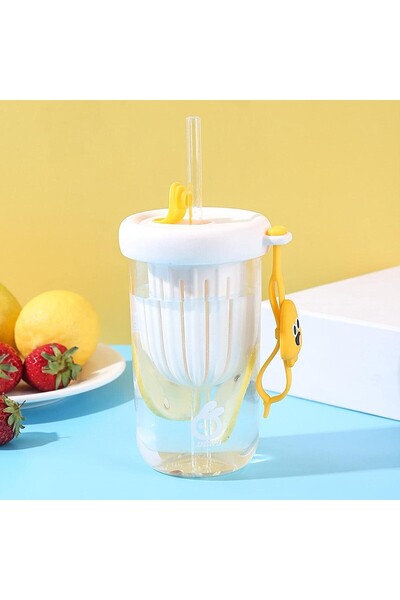 Flippy Silicone Cup with Lid and Straw for Kids, Flippy, 500ml, White