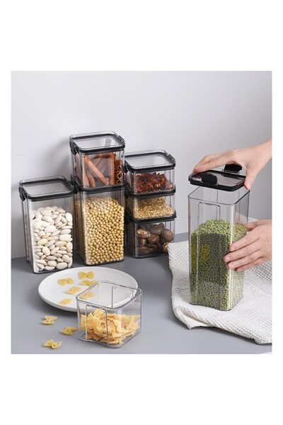 Flippy Set 4 Plastic Containers, Flippy, for Food/Objects, Hermetic Closure, 1 x 460 ml, 2 x 700 ml, 1 x 13