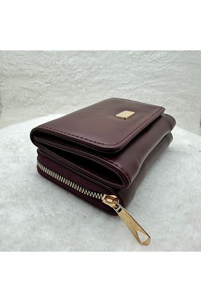 Sh Poly Women's Burgundy Multi-Compartment Wallet
