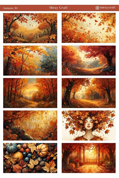 MirayDesign 1 list naljepnica sa jesenjom tematikom 12*17 cm / album za izdvo...