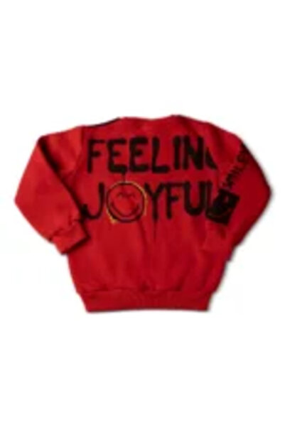 Mamboo Red Tracksuit for Girls with Smiley Face