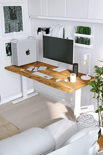 KIYMIK HOME Bilgisayar, Oyuncu, Çalışma ve Makam Masası – %100 Gerçek Ağaç - ...