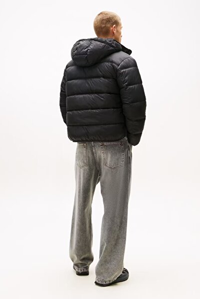 Tommy Hilfiger Erkek Regular Fit Kapüşonlu Şişme Mont - Siyah